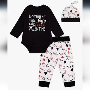 Infant NWOT Heart Print Jogger & Matching Hat - Cotton Blend 12 - 18 M